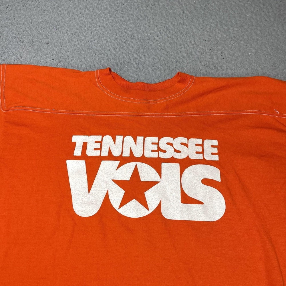 Vintage Tennessee Volunteers Shirt Mens XL Orange NCAA Football Diamond 80s - Picture 3 of 10